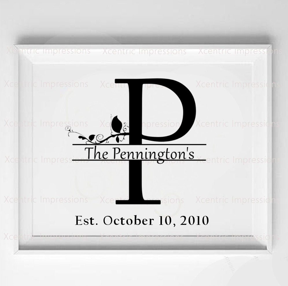 Monogram Initial, Monogram name, split letter monogram, art, stencil, cut files, silhouette, Customized Monogram