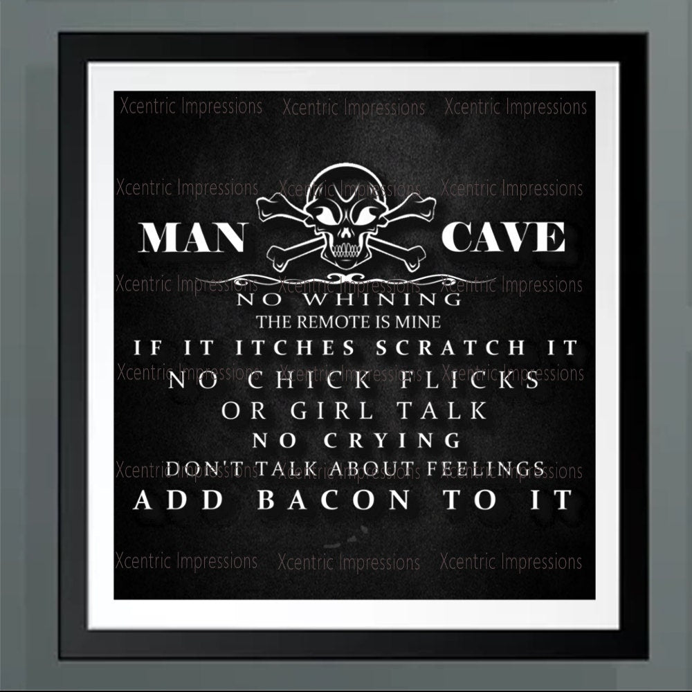 Man Cave digital print, skull digital print, man cave silhouette, man cave, skull, man cave
