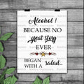 Alcohol SVG cut file, alcohol PNG, alcohol stencil, alcohol, Alcohol because no great story started with a salad, stencil, cut file, stencil