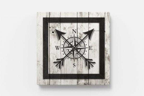 Nautical Compass 12" x 12" Canvas Wall Art