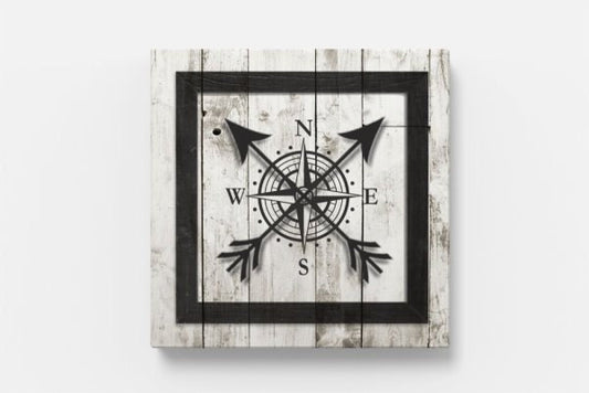 Nautical Compass 12" x 12" Canvas Wall Art