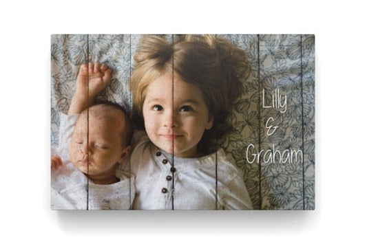 Custom Photo Canvas Art with text of your choice - 8 in x 12 in