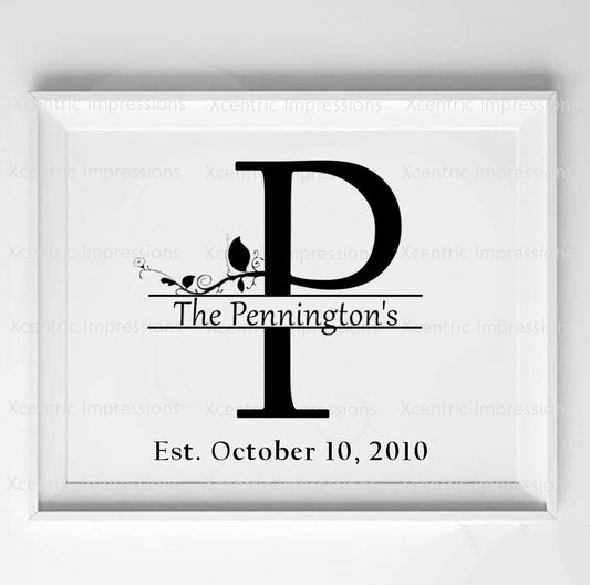 Monogram Initial, Monogram name, split letter monogram, art, stencil, cut files, silhouette, Customized Monogram