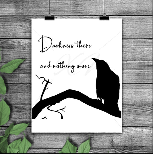 Darkness there and nothing more SVG, Silhouette files, Cutting files, instant download, Darnkness there PNG, crow, Edgar Allan Poe