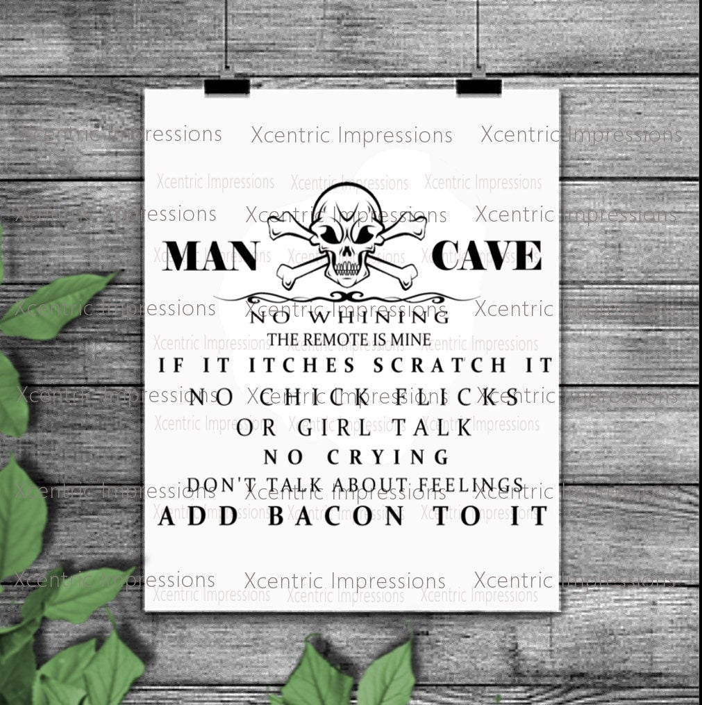 Man Cave svg, man cave png, man cave vinyl stencil, man cave silhouette, man cave stencil, cut file, skull stencil, skull silhouette,  skull