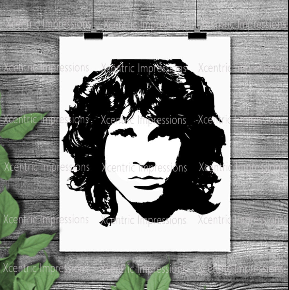 Jim Morrison SVG silhouette, Jim Morrison PNG, cut files, Jim Morrison silhouette, svg files, png files, Jim Morrison vinyl stencil