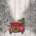 Red truck with Christmas tree - PNG file, Instant download