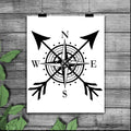 Nautical compass cut file, compass silhouette, compass svg, compass png, compass stencil, compass silhouette, nautical, cut file